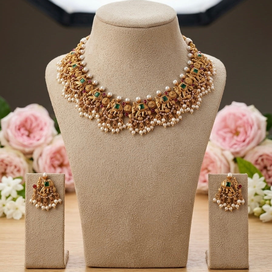 Gajamukhi Necklace Set