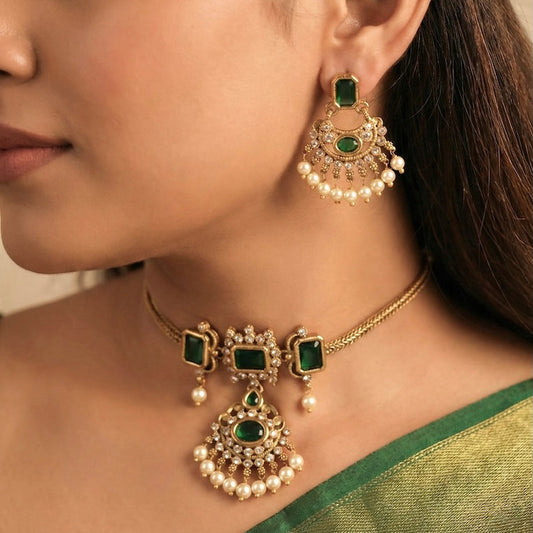 Emerald Chandrika Choker
