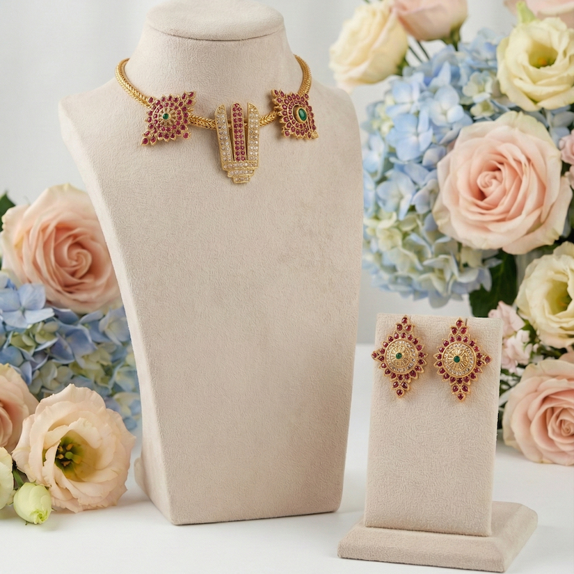 Shrivenkatesha Temple Choker Set