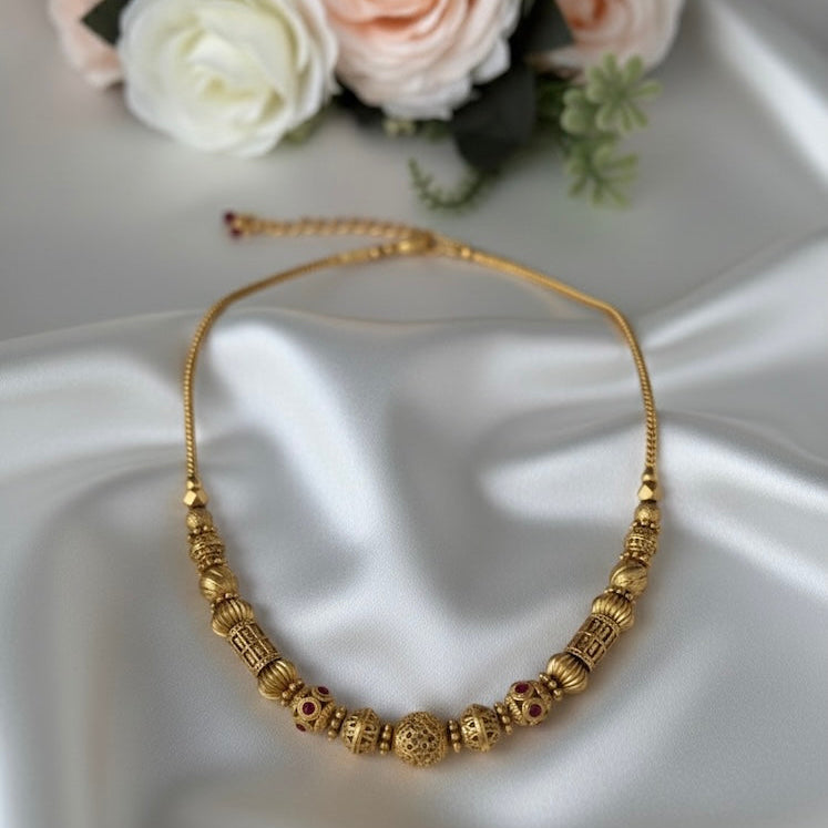 Alankrutha Gold Bead Necklace