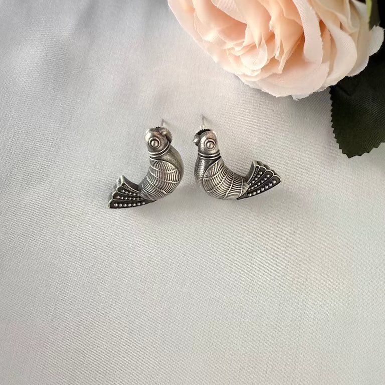 Oxidised Songbirds Studs