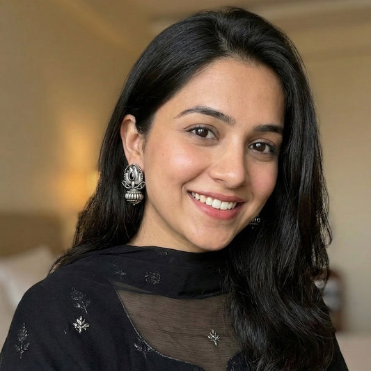 Oxidized Kamal Jhumka