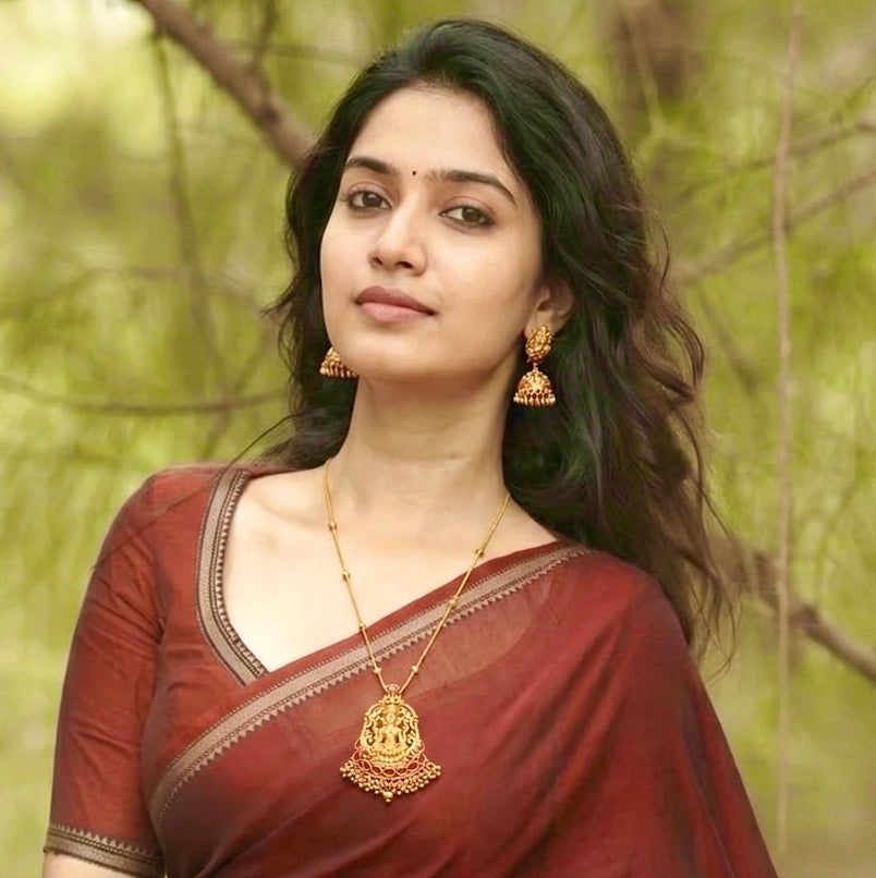 Divine Lakshmi Antique Pendant Set Ruby