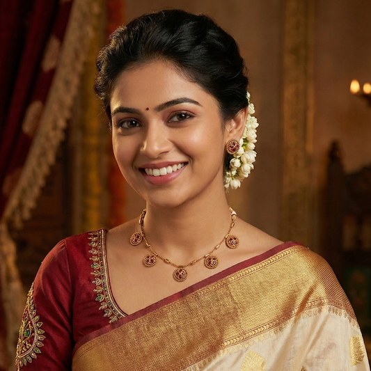 Ruby Flower Bud Necklace