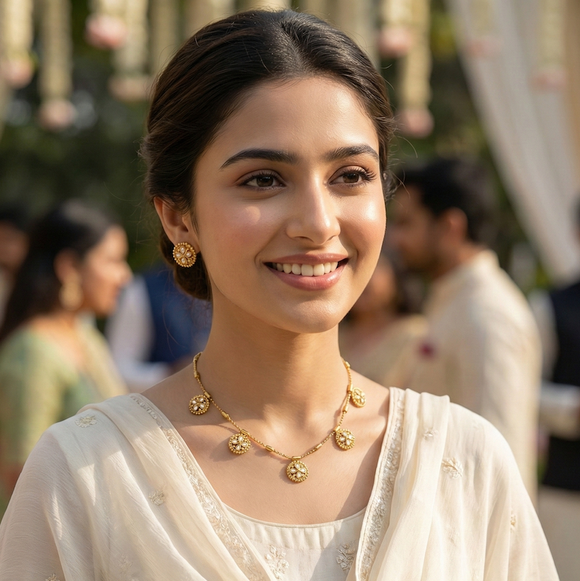 White Flower Bud Necklace