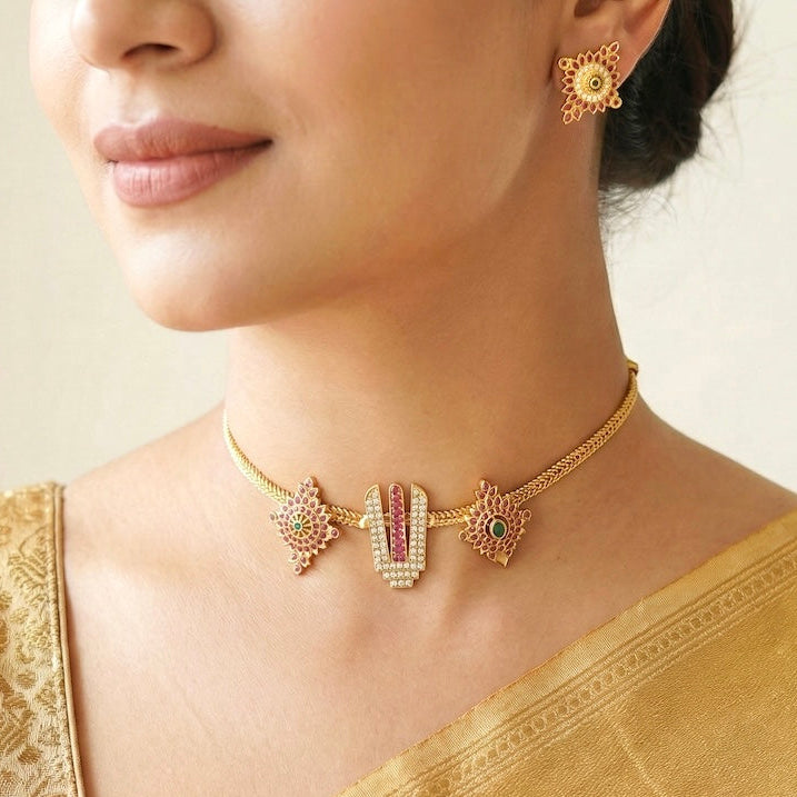 Shrivenkatesha Temple Choker Set