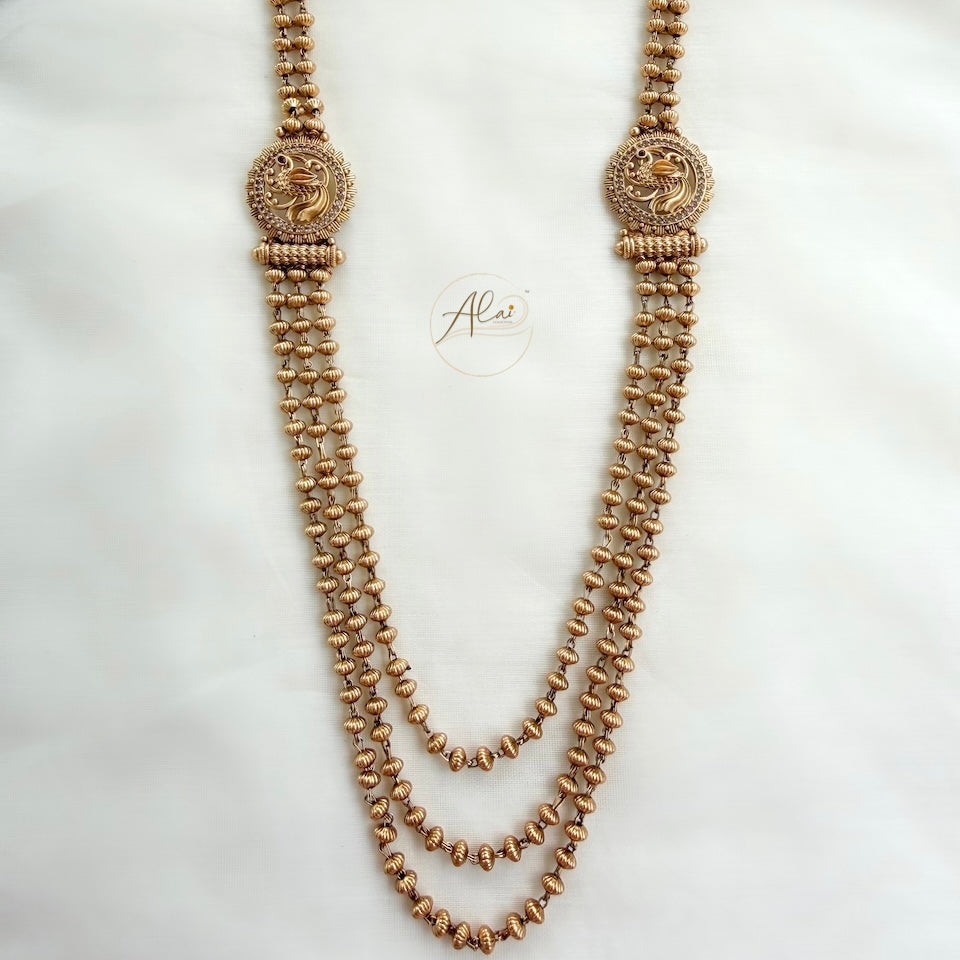 Peacock 3 Line Beaded Haaram