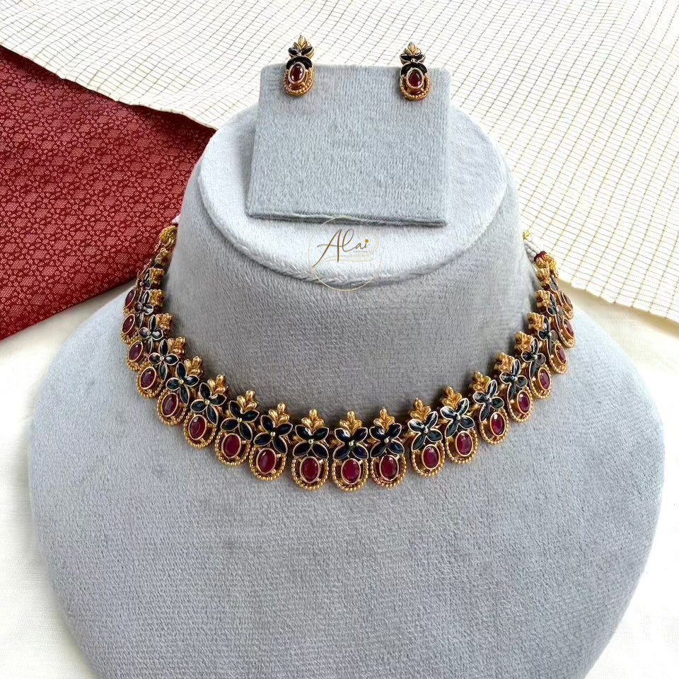 Indigo Petal Necklace