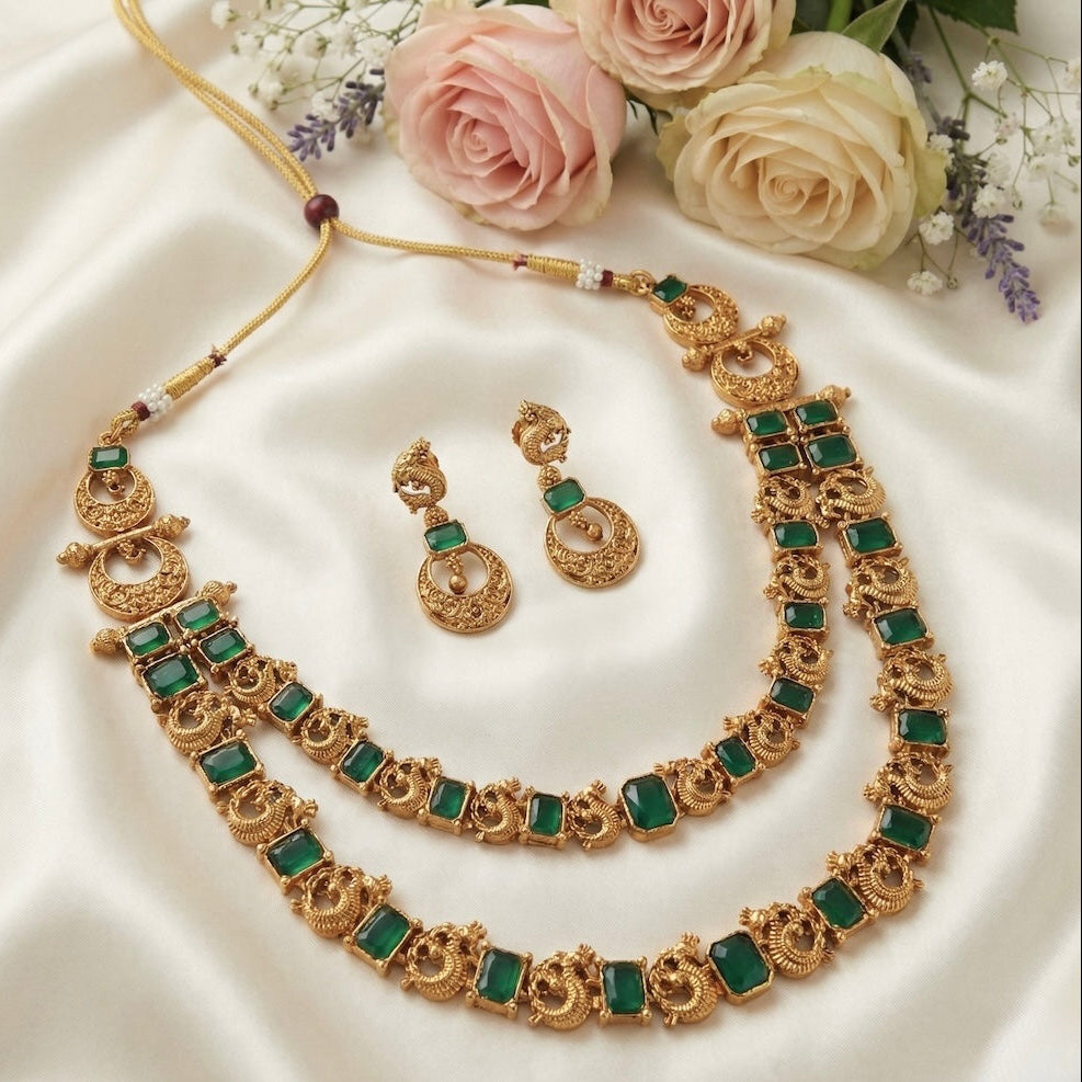 Annapakshi Emerald Necklace