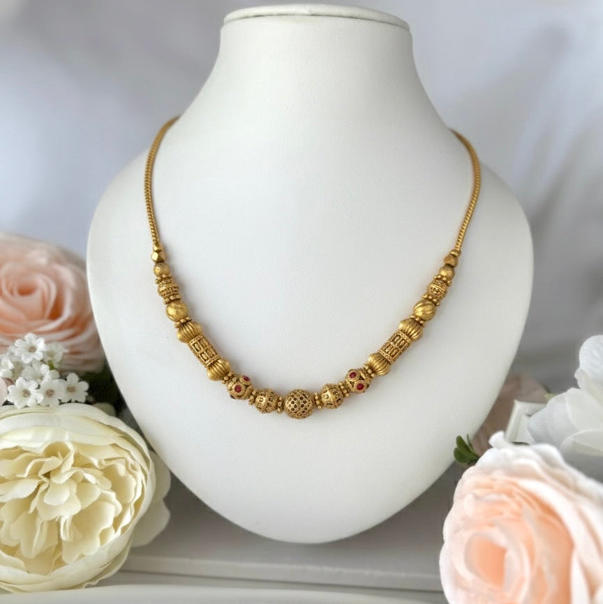 Alankrutha Gold Bead Necklace