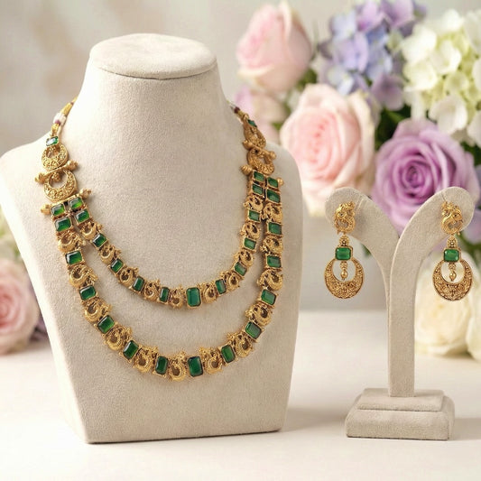 Annapakshi Emerald Necklace