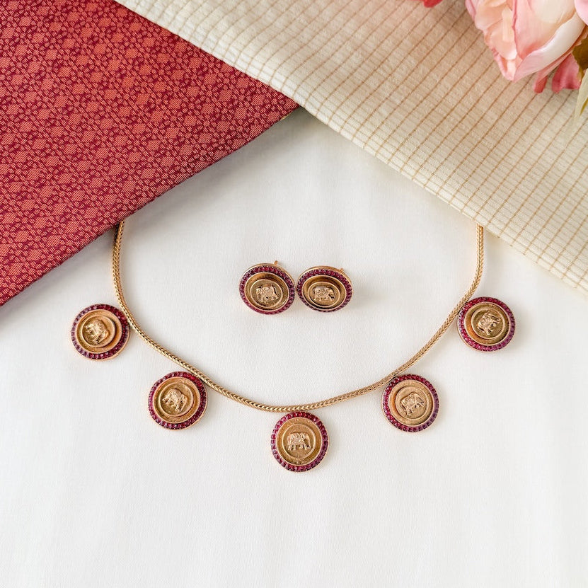 5 Coin Airavat Necklace