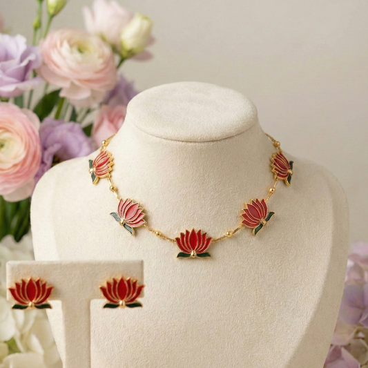 Manju Inspired Lotus Choker - Light