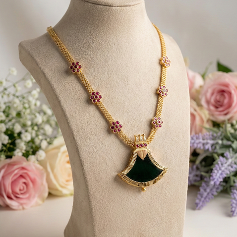 Gold Plated Kerala Traditional Palakka Necklace