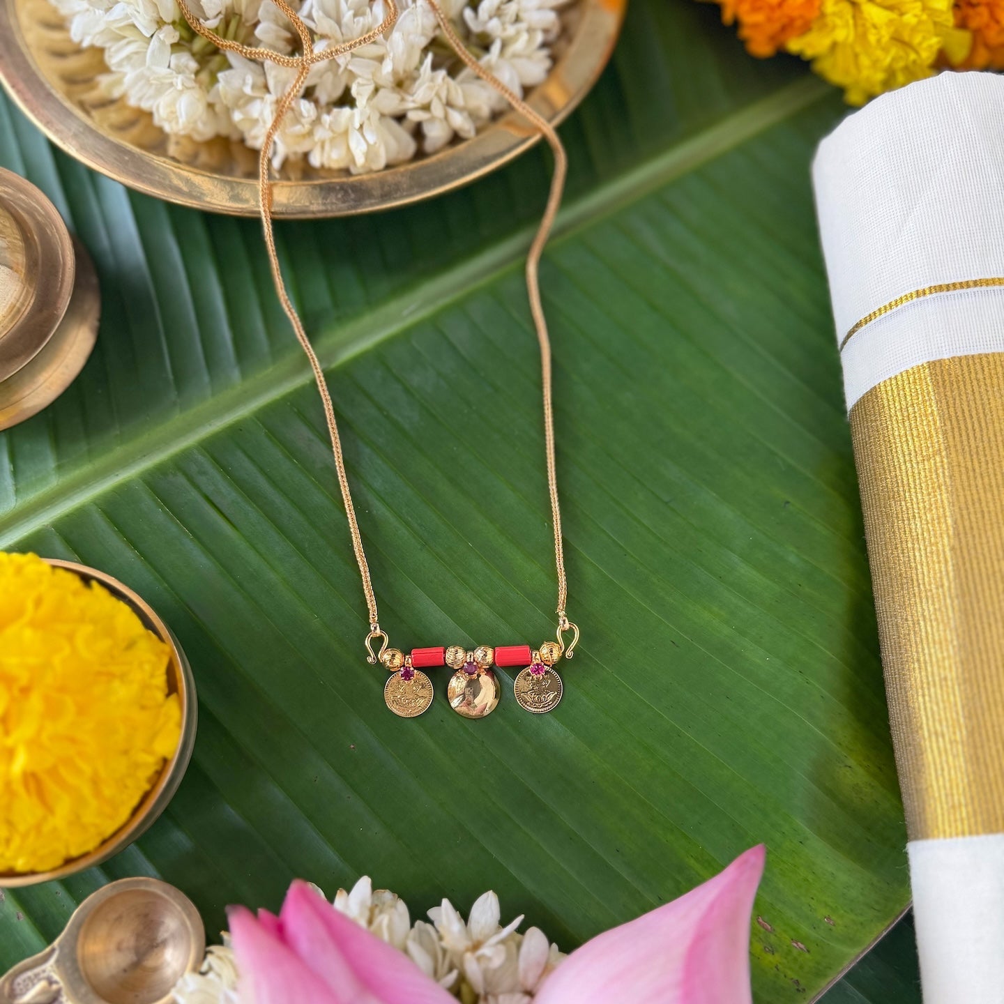 Traditional Mangalsutra - Red Bead