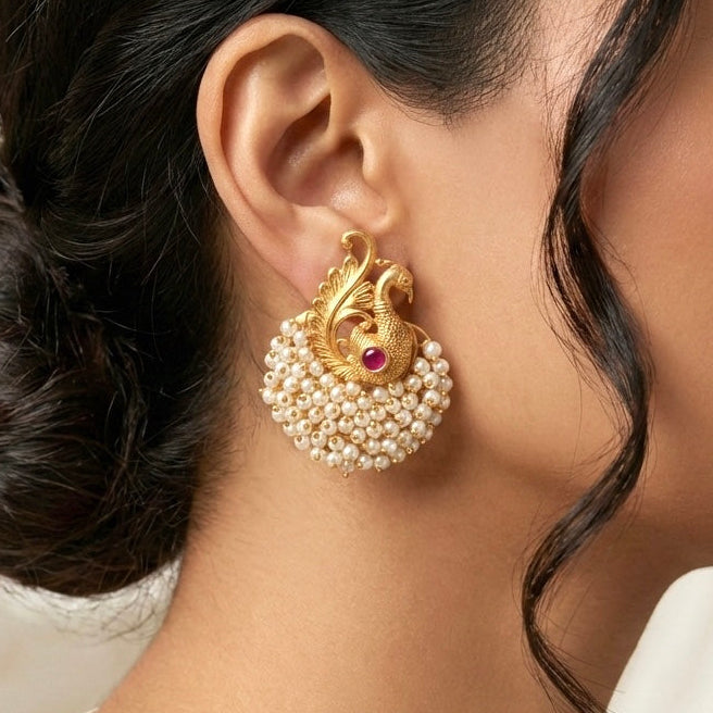 Mayuri Antique Temple Studs