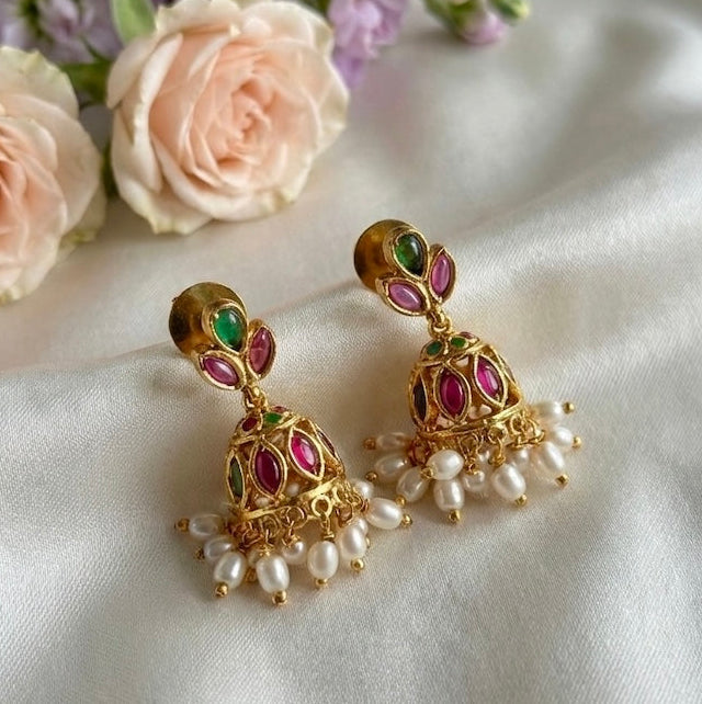 Kempu Jhumka Mala