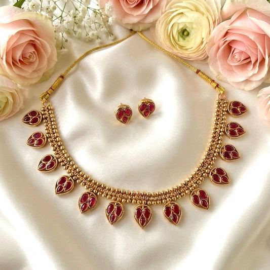 Ruby Leaf Necklace