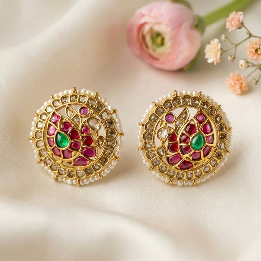 Hamsika Royal Kempu Studs