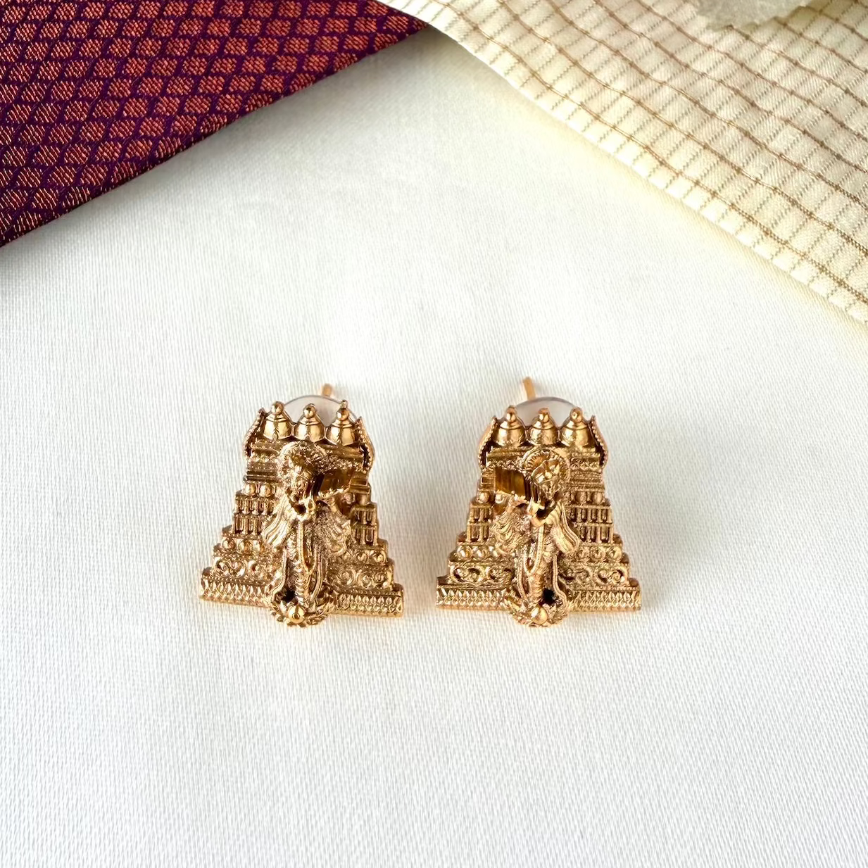Gopuram Krishna Necklace Set