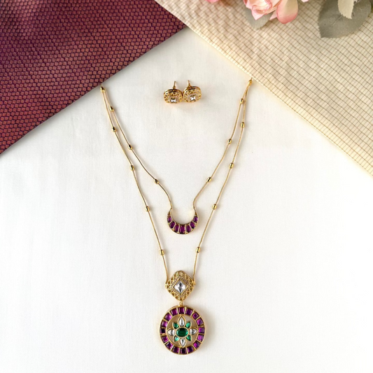 Jadau Kemp Double Layer Necklace