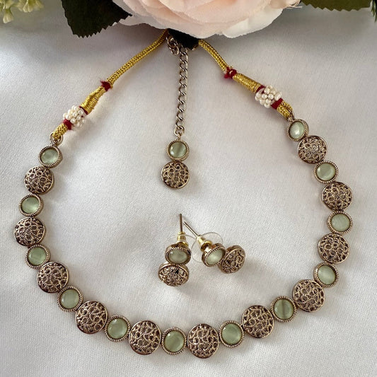 Stone and Filigree Necklace