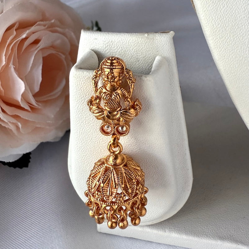 Divine Lakshmi Antique Pendant Set - Clear